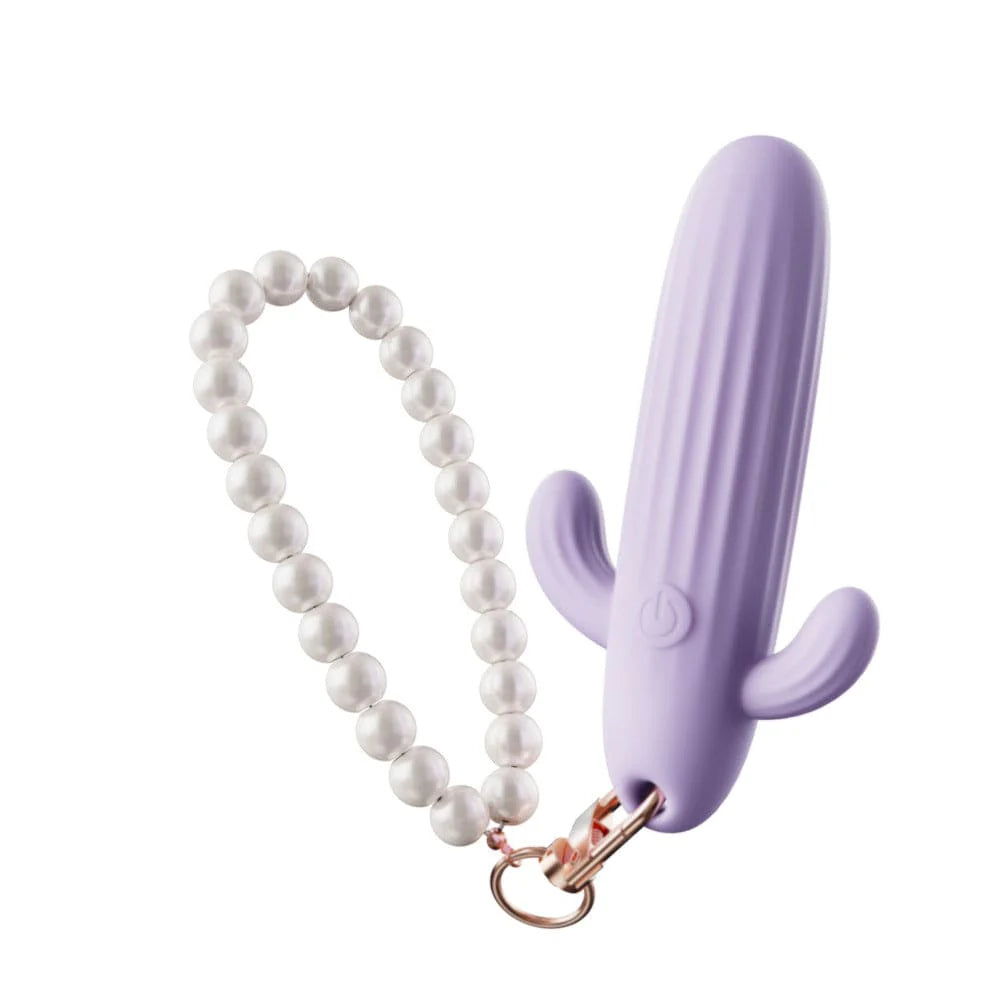 Cactus Clitoral & G-Spot Vibrator with Pearl Chain
