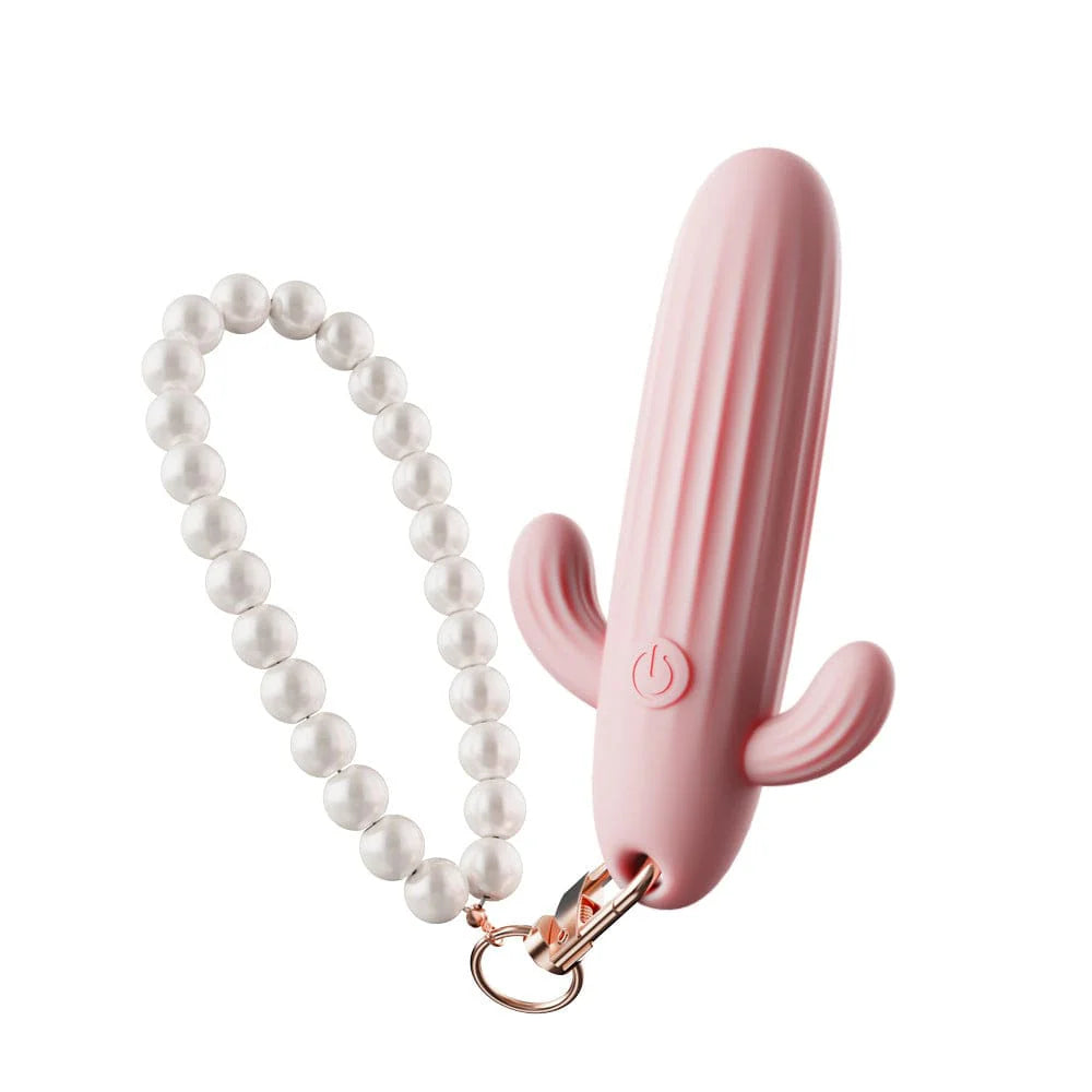 Cactus Clitoral & G-Spot Vibrator with Pearl Chain